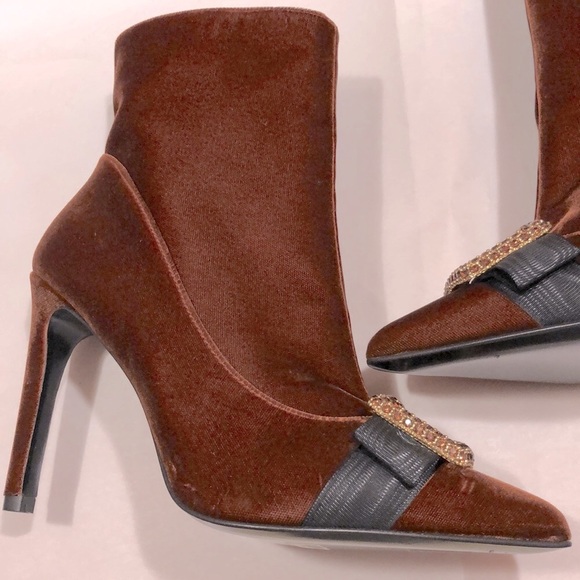 Escada Velvet Ankle Boots - Picture 9 of 15